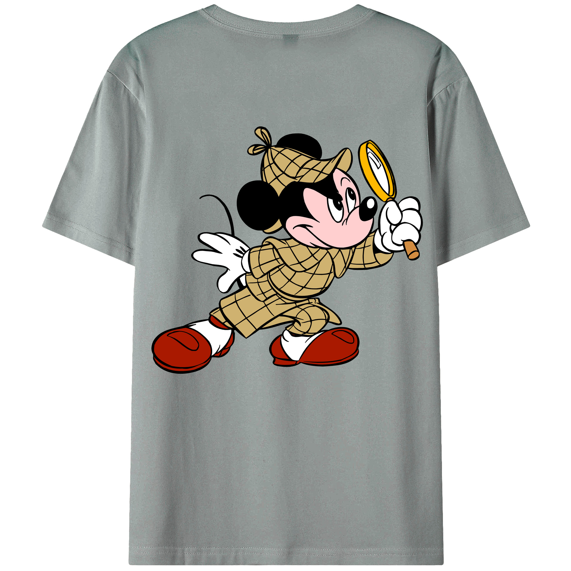 ミッキーマウス Mickey Mouse 綿100％ メンズ半袖Tシャツ（バックプリント） 通気性